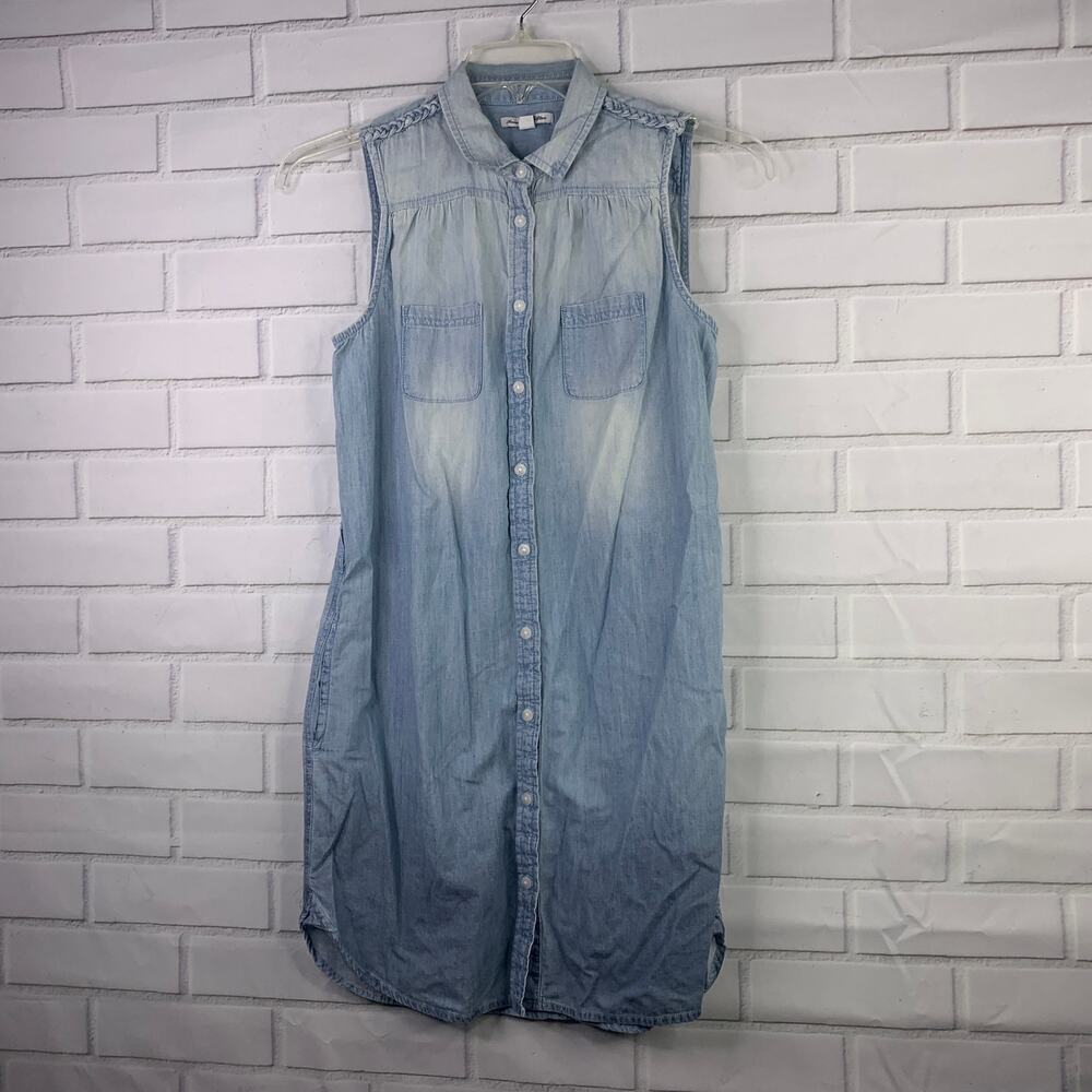 AEO chambray shirt dress sleeveless blue American Eagle Outfitters size small